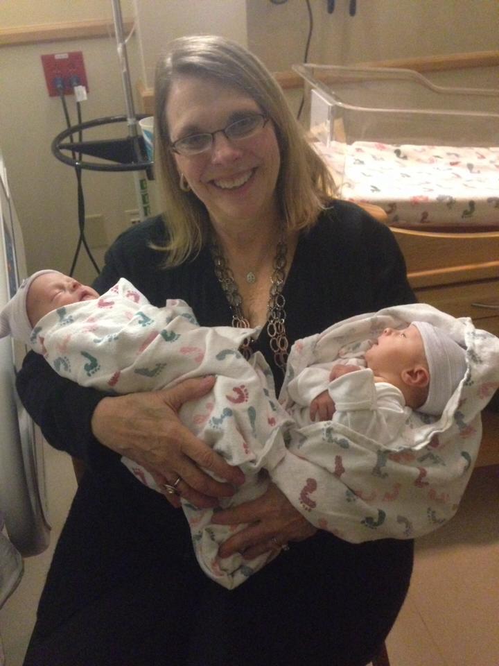 Liz Tieskens Ellis with grandsons, Elijah and Oliver Ellis (2014)